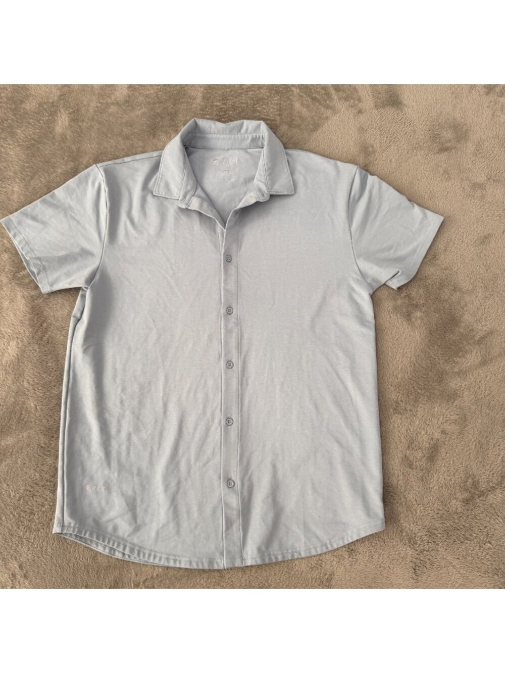 Bylt Lux Blue Button Down Polo Shirt Mens size LARGE